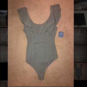 Free People ruffled bodysuit